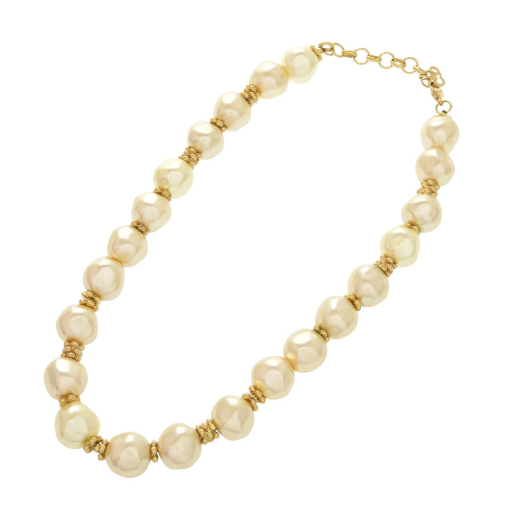 美品 クリスチャン ディオール ヴィンテージ フェイクパール ゴールド ネックレス アクセサリー 1327 【中古】 Christian Dior