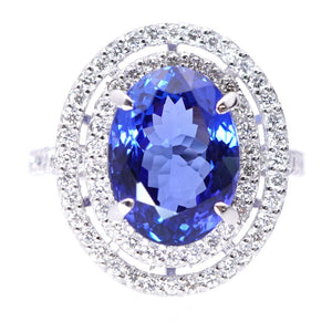 美品 タンザナイト 5.56ct ダイヤ 0.81ct Pt950 リング 指輪 プラチナ/ダイヤモンド 12号 ジュエリー アクセサリー 6F1376-3【中古】レディース