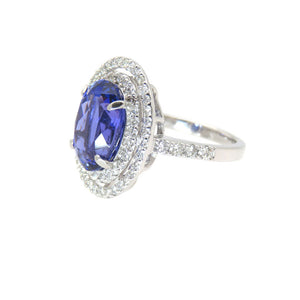 美品 タンザナイト 5.56ct ダイヤ 0.81ct Pt950 リング 指輪 プラチナ/ダイヤモンド 12号 ジュエリー アクセサリー 6F1376-3【中古】レディース