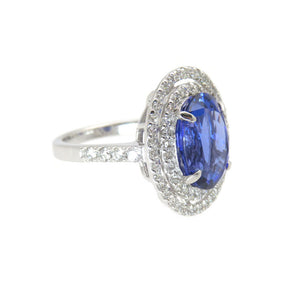 美品 タンザナイト 5.56ct ダイヤ 0.81ct Pt950 リング 指輪 プラチナ/ダイヤモンド 12号 ジュエリー アクセサリー 6F1376-3【中古】レディース