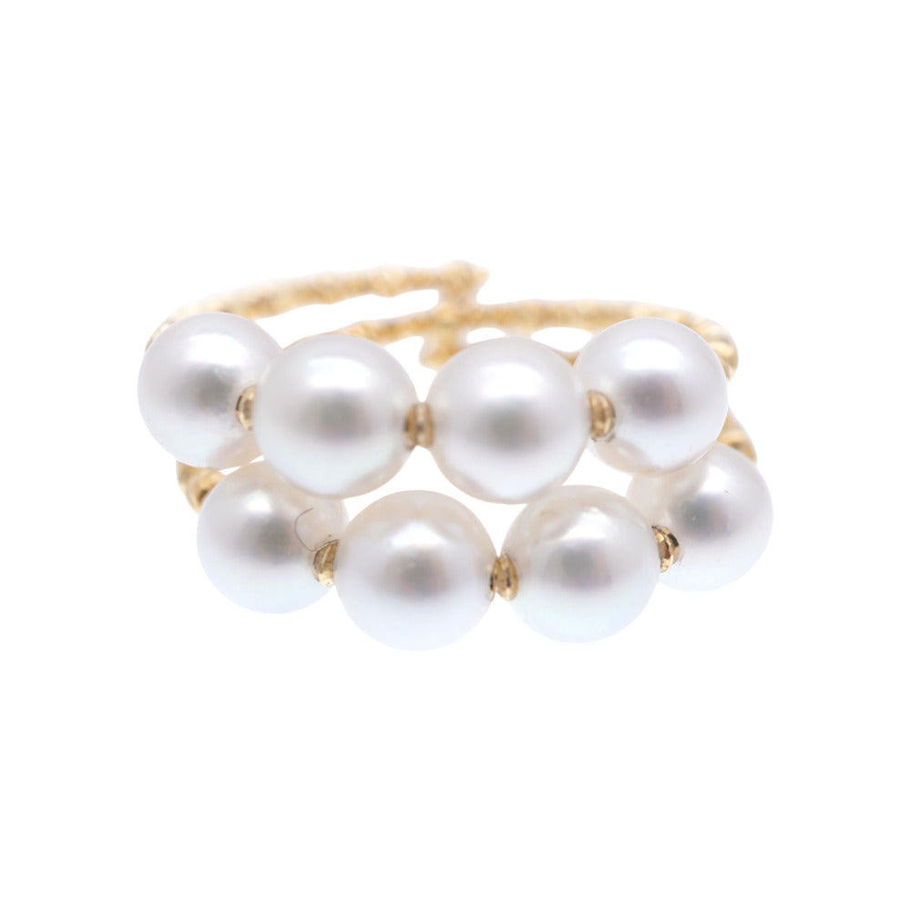 新品同様 6mmパール K18YG リング イエローゴールド/真珠 15号 指輪 ゴールド ジュエリー 1460【中古】