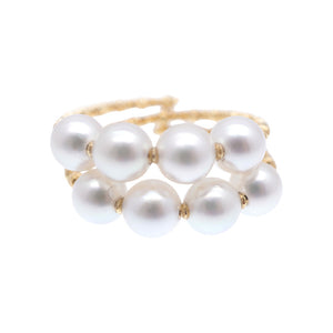 新品同様 6mmパール K18YG リング イエローゴールド/真珠 15号 指輪 ゴールド ジュエリー 1460【中古】