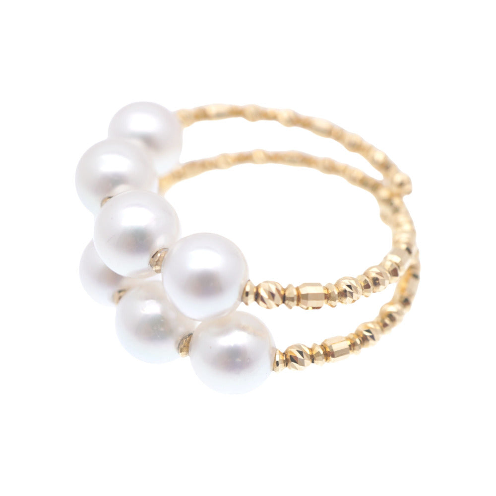 新品同様 6mmパール K18YG リング イエローゴールド/真珠 15号 指輪 ゴールド ジュエリー 1460【中古】