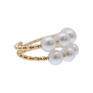 新品同様 6mmパール K18YG リング イエローゴールド/真珠 15号 指輪 ゴールド ジュエリー 1460【中古】