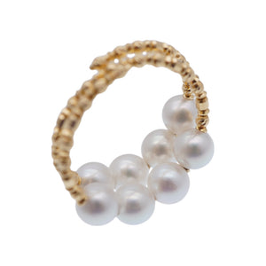 新品同様 6mmパール K18YG リング イエローゴールド/真珠 15号 指輪 ゴールド ジュエリー 1460【中古】