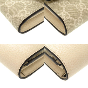 未使用 グッチ コンチネンタルウォレット GGスプリーム GGマーモント ベージュ アイボリー 456116 二つ折り 長財布 財布 1473 【中古】 GUCCI