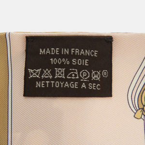 エルメス ツイリー カマイユ Camails シルク オークル ベージュ ブラック ピンク 茶 黒 スカーフ 1494【中古】HERMES