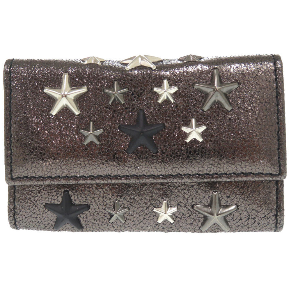 新品同様 ジミーチュウ スタースタッズ レザー ブラック 6連キーケース 1498【中古】JIMMY CHOO