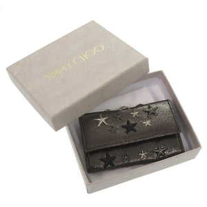 新品同様 ジミーチュウ スタースタッズ レザー ブラック 6連キーケース 1498【中古】JIMMY CHOO