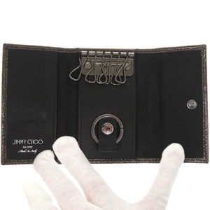 新品同様 ジミーチュウ スタースタッズ レザー ブラック 6連キーケース 1498【中古】JIMMY CHOO
