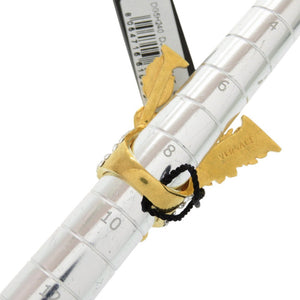 未使用 ジャンニ ヴェルサーチ ヴィルトゥス グレカ Vロゴ メタル ストーン サイズ9号 ゴールド リング 指輪 1581【中古】Gianni Versace