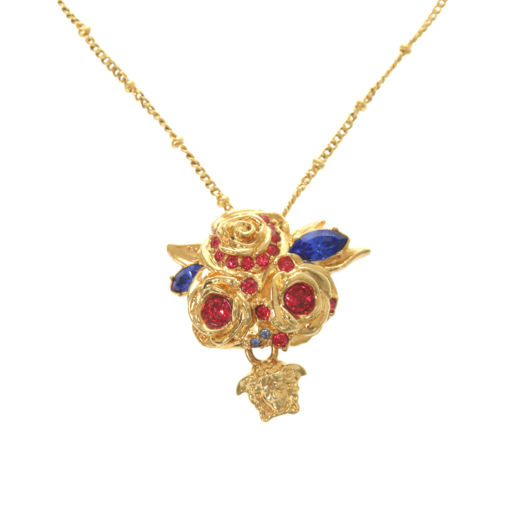 新品同様 ジャンニ ヴェルサーチ メデューサ メタル/ストーン ゴールド ネックレス 金 1582【中古】Gianni Versace