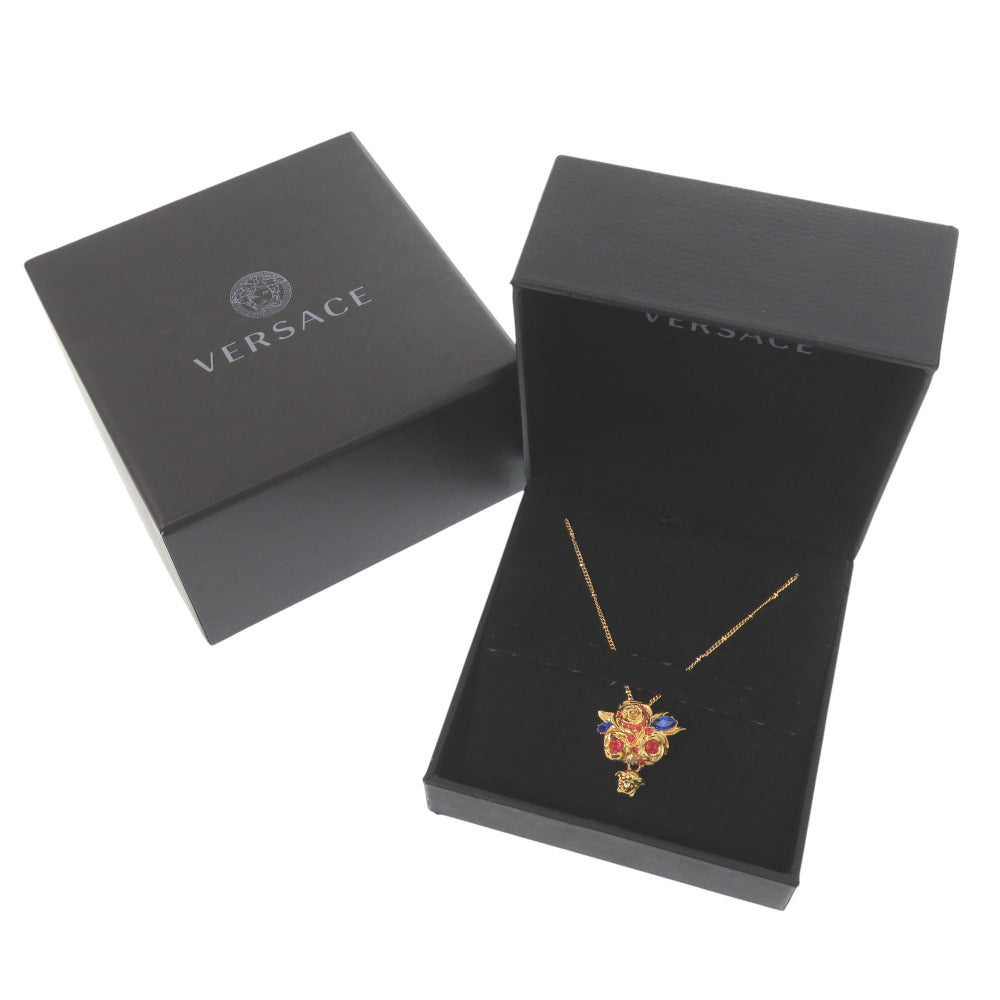 新品同様 ジャンニ ヴェルサーチ メデューサ メタル/ストーン ゴールド ネックレス 金 1582【中古】Gianni Versace