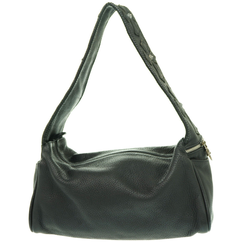 美品 クロムハーツ クロスパッチ CHプラス ワンショルダーバッグ レザー/シルバー925 ブラック 黒 1628【中古】CHROME HEARTS