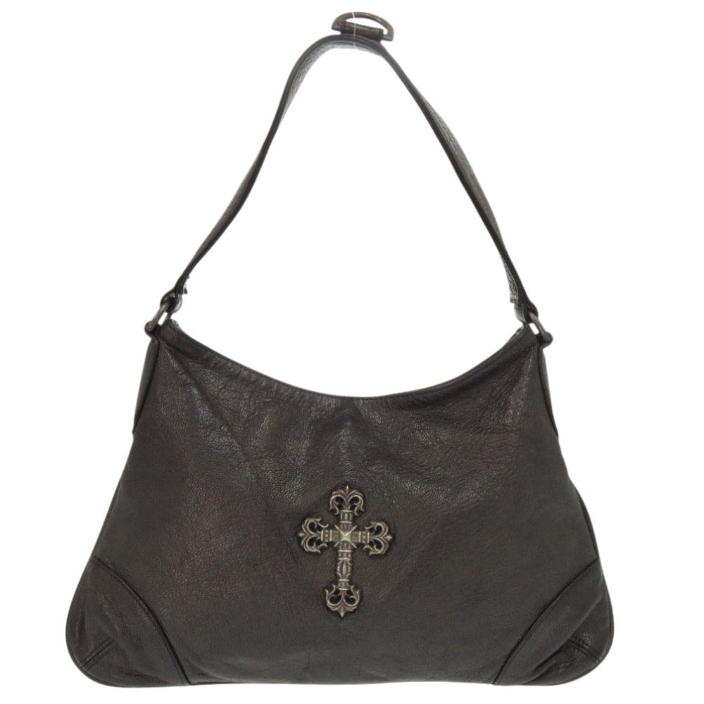 クロムハーツ GOOCH フィリグリークロス セミショルダーバッグ レザー シルバー925 ブラック 黒 1629【中古】CHROME HEARTS