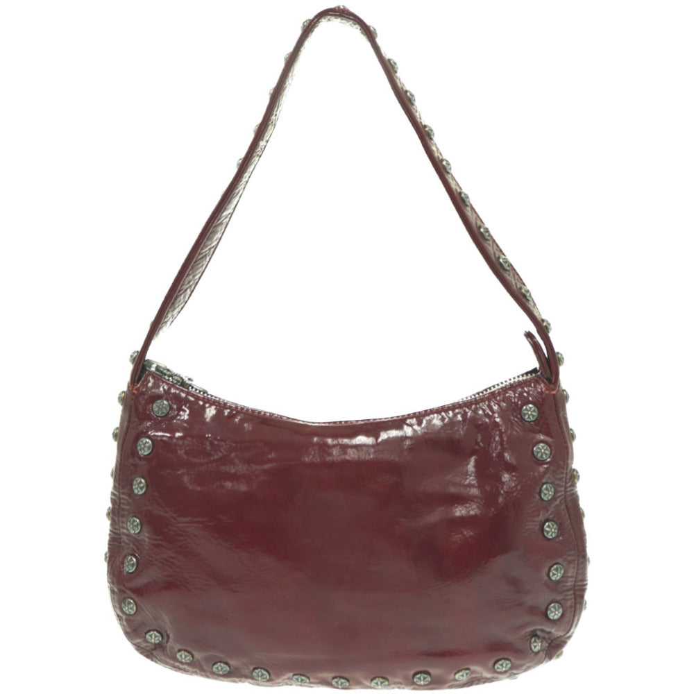 美品 クロムハーツ スターボール パテント ショルダーバッグ パテントレザー/シルバー925 ワインレッド 1630【中古】CHROME HEARTS