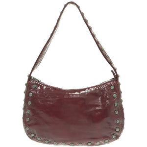 美品 クロムハーツ スターボール パテント ショルダーバッグ パテントレザー/シルバー925 ワインレッド 1630【中古】CHROME HEARTS