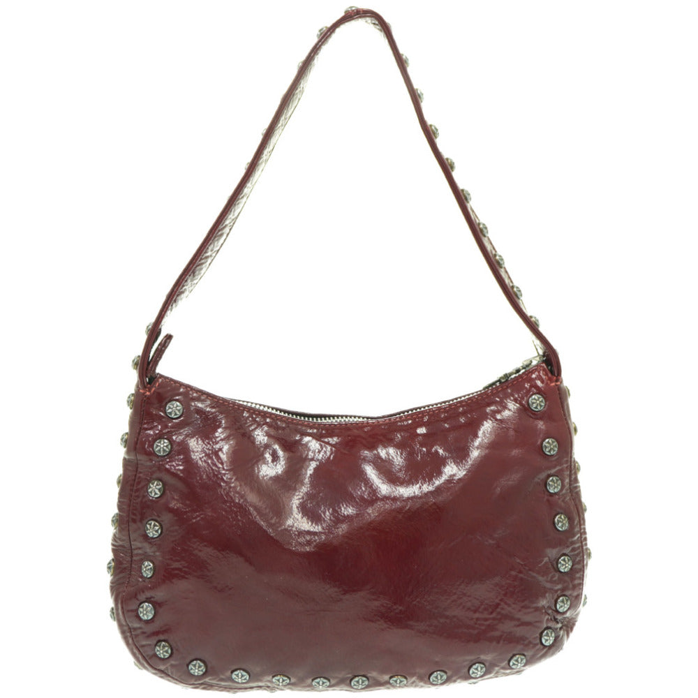 美品 クロムハーツ スターボール パテント ショルダーバッグ パテントレザー/シルバー925 ワインレッド 1630【中古】CHROME HEARTS