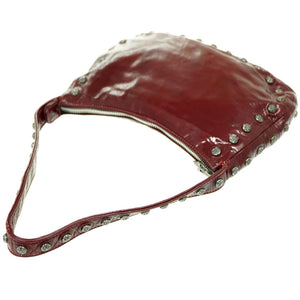 美品 クロムハーツ スターボール パテント ショルダーバッグ パテントレザー/シルバー925 ワインレッド 1630【中古】CHROME HEARTS