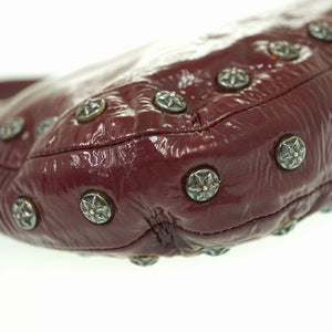 美品 クロムハーツ スターボール パテント ショルダーバッグ パテントレザー/シルバー925 ワインレッド 1630【中古】CHROME HEARTS