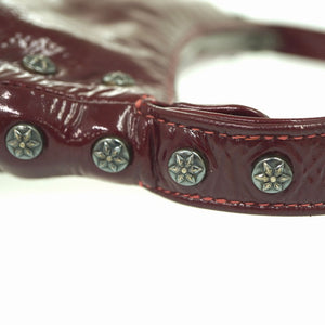 美品 クロムハーツ スターボール パテント ショルダーバッグ パテントレザー/シルバー925 ワインレッド 1630【中古】CHROME HEARTS