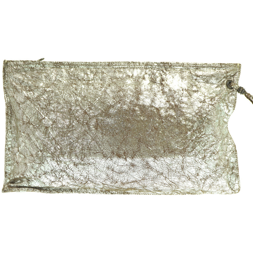 美品 クロムハーツ フラット バッグ BSフレア クラッチバッグ レザー/シルバー925 シルバー 1631【中古】CHROME HEARTS