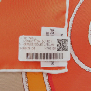 未使用 エルメス カレ90 L'INSTRVCTION DV ROY EN L'EXERCICE 帝王学 バヤデール シルク オレンジ ホワイト スカーフ 1632【中古】HERMES
