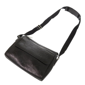 グッチ GGエンボス 658565 ブラック メッセンジャーバッグ ショルダーバッグ 黒 1774【中古】GUCCI メンズ