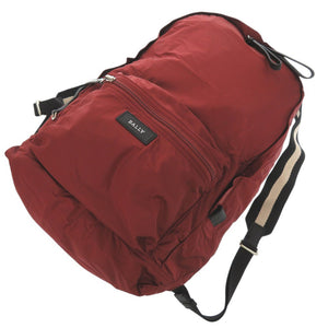 未使用品 バリー FLAIRE 06 DARKRED16 リュックサック エコバッグ ダークレッド バックパック ポーチ付き デイパック ナイロン レッド 1783【中古】BALLY