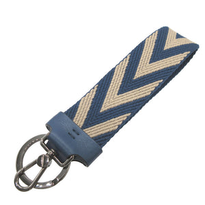 未使用 バリー FLORYAN キャンバス ブルー 青 キーリング キーホルダー 1785【中古】BALLY