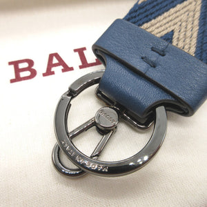 未使用 バリー FLORYAN キャンバス ブルー 青 キーリング キーホルダー 1785【中古】BALLY