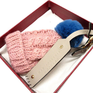 未使用 バリー ニット帽モチーフ ウール ピンク バッグチャーム キーリング キーホルダー 1786【中古】BALLY