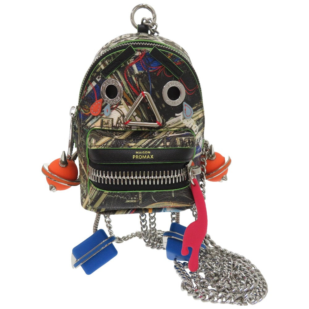 新品同様 メゾンプロマックス JAWS BOT I チェーンショルダーバッグ ミニポシェット PVC マルチカラー 1821【中古】MAISON PROMAX