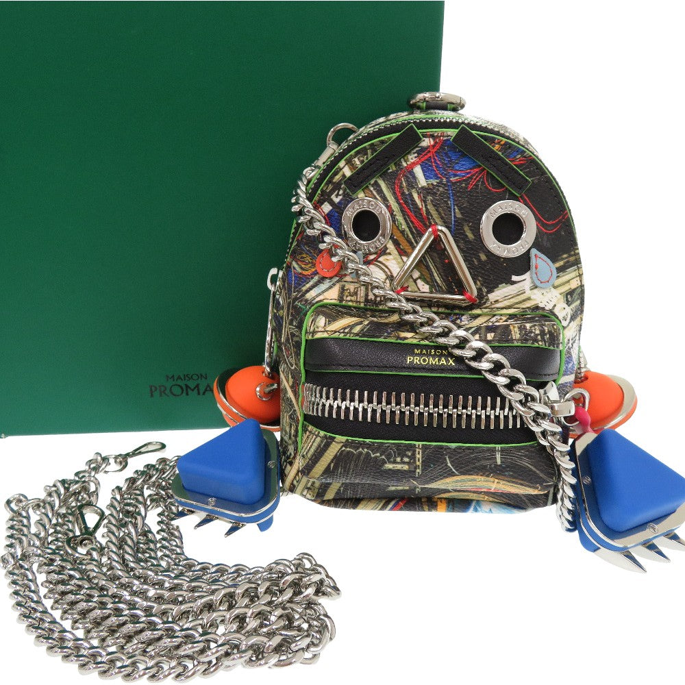 新品同様 メゾンプロマックス JAWS BOT I チェーンショルダーバッグ ミニポシェット PVC マルチカラー 1821【中古】MAISON PROMAX