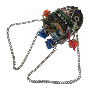 新品同様 メゾンプロマックス JAWS BOT I チェーンショルダーバッグ ミニポシェット PVC マルチカラー 1821【中古】MAISON PROMAX