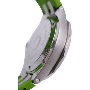 美品 エドックス デルフィン 53015 クオーツ 腕時計 SS/ラバー ブラック グリーン 黒文字盤 0059【中古】EDOX メンズ