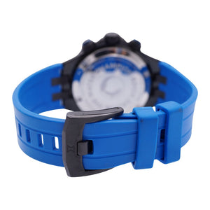 美品 エドックス デルフィン 10109 クオーツ 腕時計 SS/ラバー ブラック ブルー 黒文字盤 0060【中古】EDOX メンズ