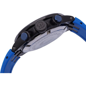 美品 エドックス デルフィン 10109 クオーツ 腕時計 SS/ラバー ブラック ブルー 黒文字盤 0060【中古】EDOX メンズ