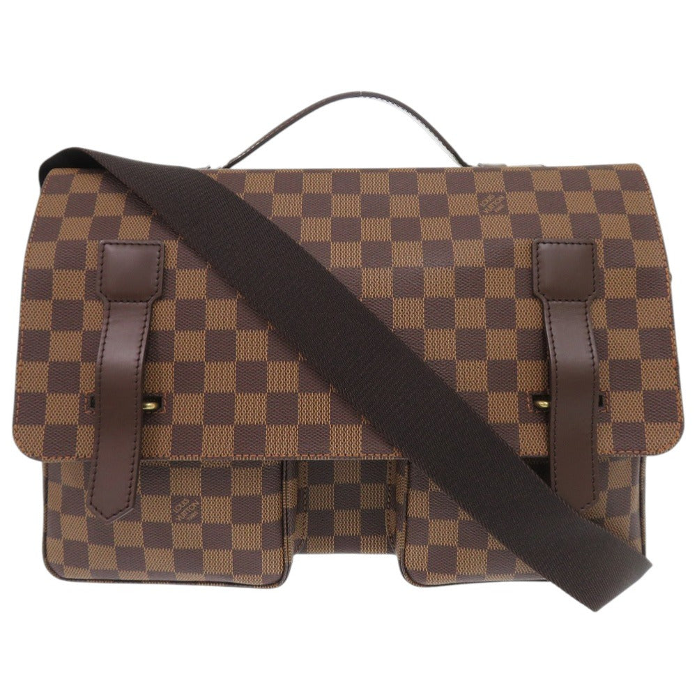 新品同様 ルイ ヴィトン ブロードウェイ ダミエ N42270 ブラウン ショルダーバッグ LV 0098【中古】LOUIS VUITTON メンズ
