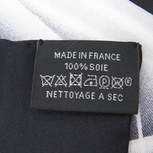 新品同様 エルメス カレ70 プリーズ チェックイン PLEASE CHECK-IN スカーフ シルク ブラック 0232【中古】HERMES