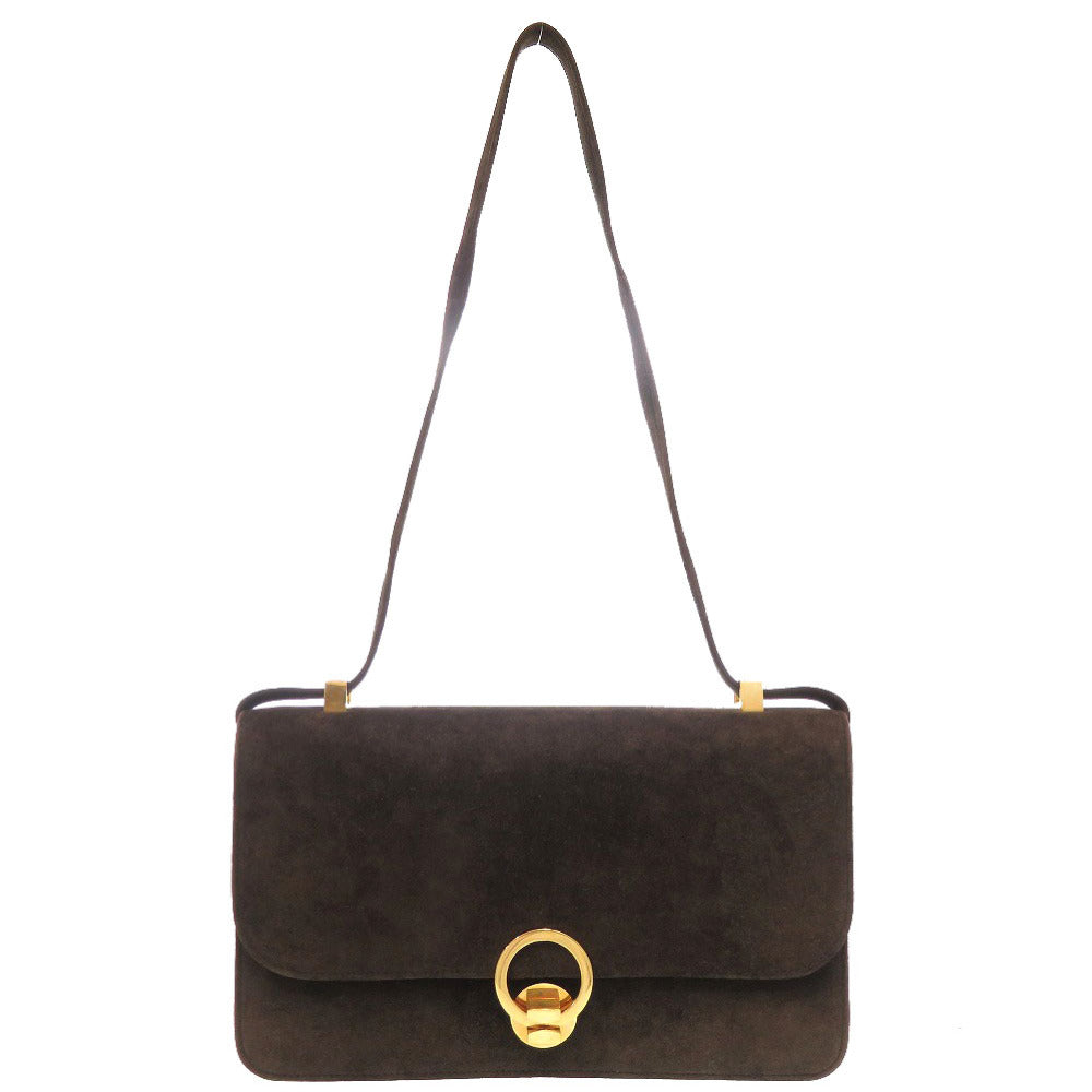 美品 エルメス リングドゥ ドブリス ブラウン ゴールド金具 〇D刻印 ヴィンテージ ショルダーバッグ 茶 0434 【中古】 HERMES