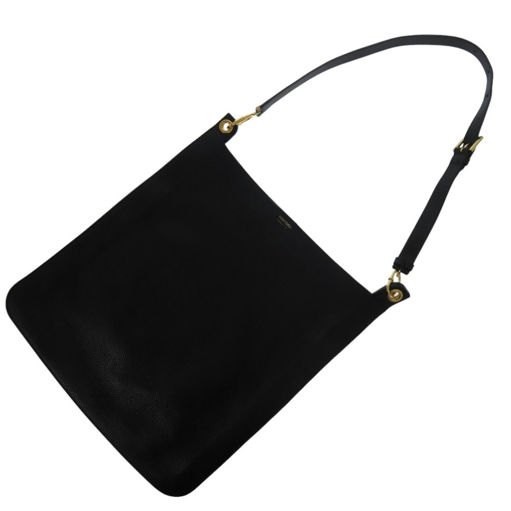 美品 トムフォード レザー ブラック ショルダーバッグ メンズ 黒 0609【中古】TOM FORD