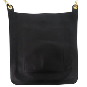 美品 トムフォード レザー ブラック ショルダーバッグ メンズ 黒 0609【中古】TOM FORD