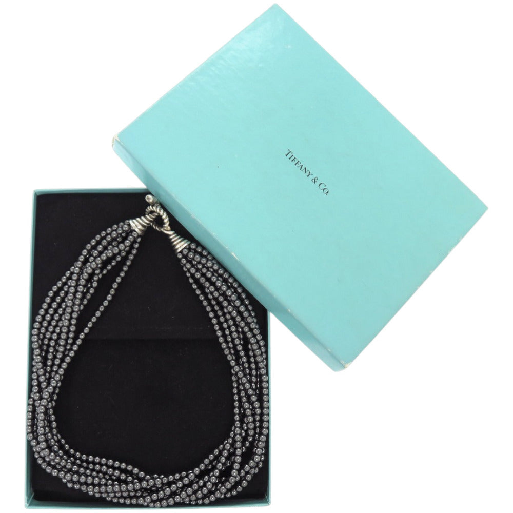 美品 ティファニー 8連 チョーカー ビーズ ヘマタイト シルバー925 シルバー ネックレス 0624【中古】TIFFANY&Co.