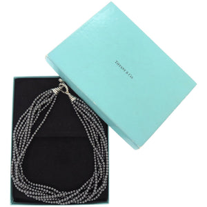 美品 ティファニー 8連 チョーカー ビーズ ヘマタイト シルバー925 シルバー ネックレス 0624【中古】TIFFANY&Co.