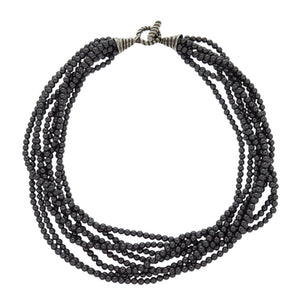 美品 ティファニー 8連 チョーカー ビーズ ヘマタイト シルバー925 シルバー ネックレス 0624【中古】TIFFANY&Co.