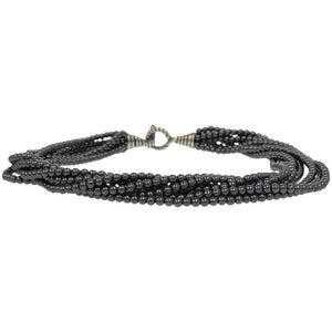 美品 ティファニー 8連 チョーカー ビーズ ヘマタイト シルバー925 シルバー ネックレス 0624【中古】TIFFANY&Co.