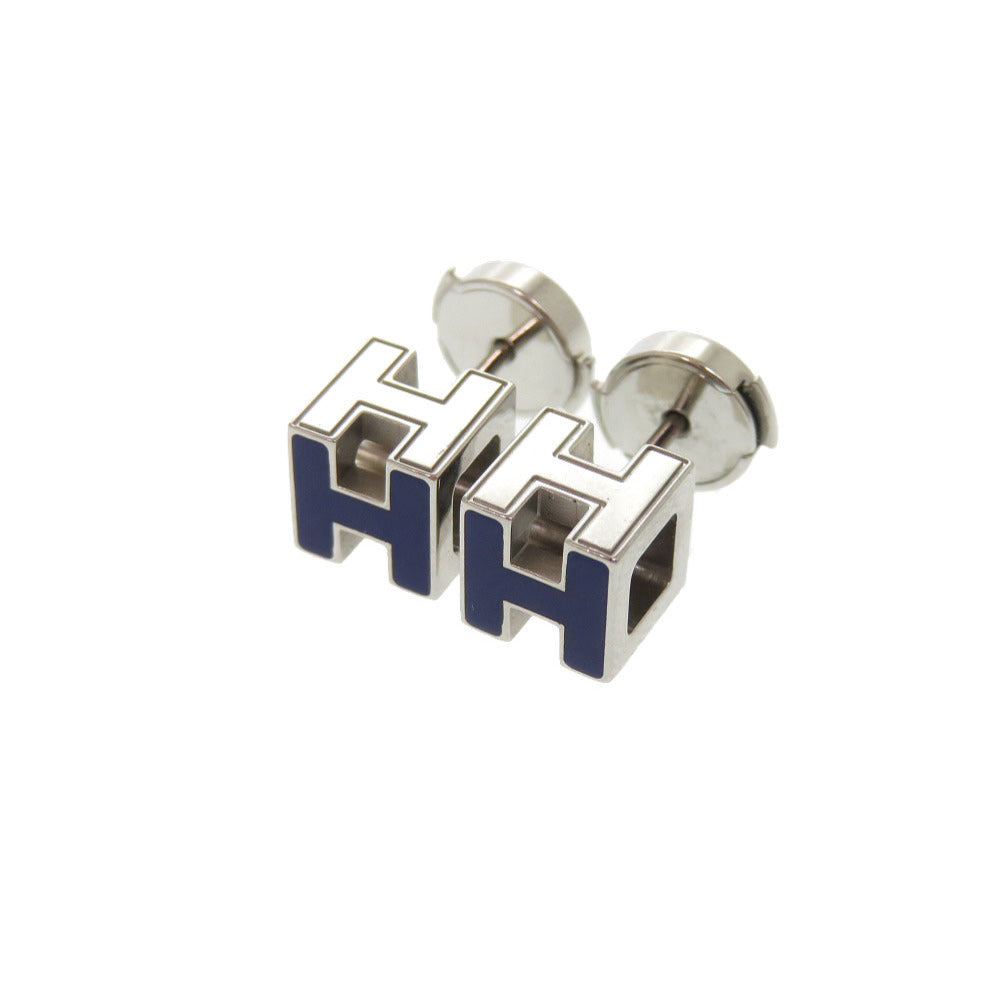 美品 エルメス カージュドアッシュ Hキューブ メタル ネイビー ネックレス アクセサリー 0656 【中古】 HERMES