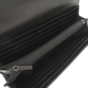 新品同様 グッチ グッチシマ GG柄 シグネチャー コンチネンタルウォレット リボン レザー ブラック 388679 長財布 財布 黒 0657 【中古】 GUCCI