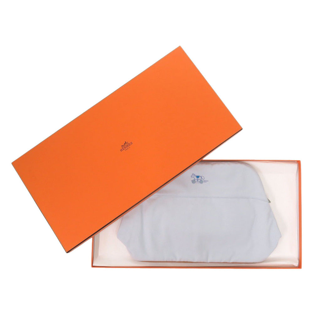 新品同様 エルメス ボリードポーチ アダダ ロデオ コットン ブルー ポーチ 青 0658【中古】HERMES